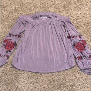 Purple off the shoulder top